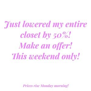 Happy Shopping! 50% off of EVERYTHING!